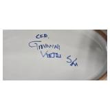 Set of 4 Giovanni Vietri Hand Painted Oval Ceramic Bowls with Grape Vine Design