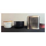 Home Decor Collection with Honey Jar, Bowl, Metal Tissue Holder, and Swan Creek Candle