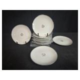 Set of 12 Noritake China "Bessie" 5788 Bread Plates with Blue Floral Design - display not inc