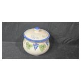 Hand Painted Ceramic Garlic Holder by Giovanni Vietri with Grape Vine Design