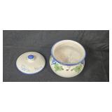 Hand Painted Ceramic Garlic Holder by Giovanni Vietri with Grape Vine Design