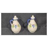 Giovanni Vietri Hand Painted Ceramic Oil and Vinegar Set