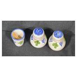 Giovanni Vietri Italian Pottery Salt, Pepper, and Toothpick Holder Set