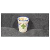 Giovanni Vietri Italian Pottery Salt, Pepper, and Toothpick Holder Set