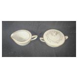 Noritake Sherwin Fine China Covered Sugar Bowl and Creamer Set
