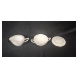 Noritake Sherwin Fine China Covered Sugar Bowl and Creamer Set