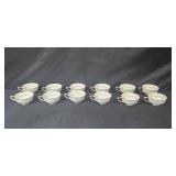 Set of 12 Noritake Sherwin Fine China Cups and Saucers
