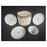 Noritake China Bessie 5788 Teacup and Saucer Set of 12 with Floral Pattern and Quilted Case - display not inc