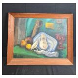 Framed Still Life Painting by Dunne 22x27.5 Inch