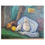 Framed Still Life Painting by Dunne 22x27.5 Inch