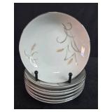 Set of 8 World Wide Harvest Wheat Dessert Plates Made in Japan - 1 w minor chip - stands not inc