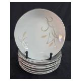Set of 8 World Wide Harvest Wheat Dessert Plates Made in Japan - 1 w minor chip - stands not inc