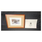Owen J. Gromme Signed Bobwhite Winter Day 1983 Framed Print 3692/3900 with COA