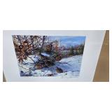 Owen J. Gromme Signed Bobwhite Winter Day 1983 Framed Print 3692/3900 with COA