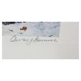 Owen J. Gromme Signed Bobwhite Winter Day 1983 Framed Print 3692/3900 with COA