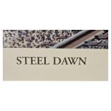 Steel Dawn Framed Train Artwork 23x38 Inches
