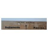 Framed Vintage Hotel Belmar Rules and Notices Sign Mazatlan Mexico 21x12 in