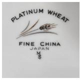 Set of 8 Platinum Wheat Fine China Plates Made in Japan Plus Oval Serving Plate - display not inc