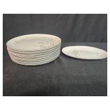 Set of 8 Platinum Wheat Fine China Plates Made in Japan Plus Oval Serving Plate - display not inc