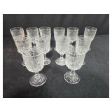 Set of Vintage Depression Pressed Glass Goblets with Floral Pattern - "Iris"