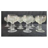 Set of Vintage Depression Pressed Glass Cordial Goblets - "Iris"