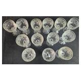 Set of Vintage Depression Pressed Glass Cordial Goblets - "Iris"