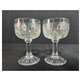 Set of Vintage Depression Pressed Glass Cordial Goblets - "Iris"