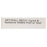 Framed Signed and Numbered Wolf Wildlife Art Print, 211/600