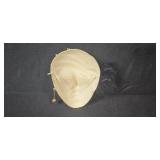 Set of 3 Art Deco Style Ceramic Wall Masks with Embellishments