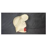 Set of 3 Art Deco Style Ceramic Wall Masks with Embellishments