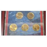 2014 United States Presidential Golden Dollar Coin Set in Display Case