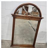 Arched Wood Framed Wall Mirror 50x31 Inches