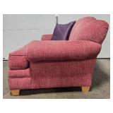 Plum Colored Oversized Plush Armchair with Decorative Pillow