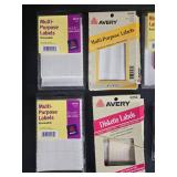 Large Collection of Avery Labels, Color Coding Dots, and Greeting Cards