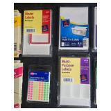 Large Collection of Avery Labels, Color Coding Dots, and Greeting Cards