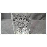 Set of Logo Pint Timberwolves Glasses, Wood Lazy Susan, and VTG Ceramic Measuring Jug