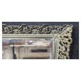 Decorative Home Decor Lot with Framed Mirror, Faux Floral Arrangement, Heart Box, and Hanging Organizer