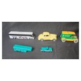 Collection of 5 Die-Cast Vehicles Including Greyhound Bus and 1913 Ford Model T Replica
