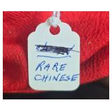 Rare Antique Chinese Doll in Traditional Red Robe, 16 Inches Tall