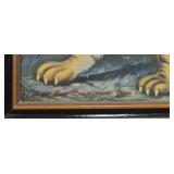 Collection of 2 Framed Hindu Art Prints by T. Sardar and Shaoxing Figurine
