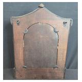 Asian-Inspired Wall Mirror with Wooden Decorative Ornaments