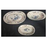 Noritake Versatone Bleufleur Serving Dishes Set of 3