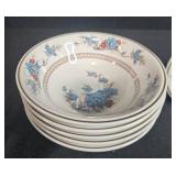Set of 7 Nikko Verstone BleuFleur 6.5" Soup Bowls Japan Blue Floral - display not inc
