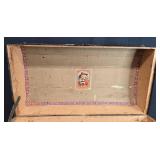 Antique Steamer Trunk with Victorian Girl Sticker, 1900s