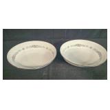 Pair of Noritake Cynthia 6666 Oval Serving Bowls with Floral Pattern