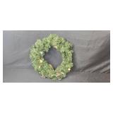 Artificial Holiday Wreath with Hallmark Miniature Ornaments and Pinecone Accents
