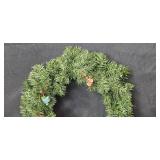 Artificial Holiday Wreath with Hallmark Miniature Ornaments and Pinecone Accents
