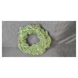 Artificial Holiday Wreath with Hallmark Miniature Ornaments and Pinecone Accents