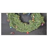Holiday Wreath with Assorted Hallmark Miniature Ornaments