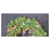 Holiday Wreath Decorated with Hallmark Miniature Ornaments
